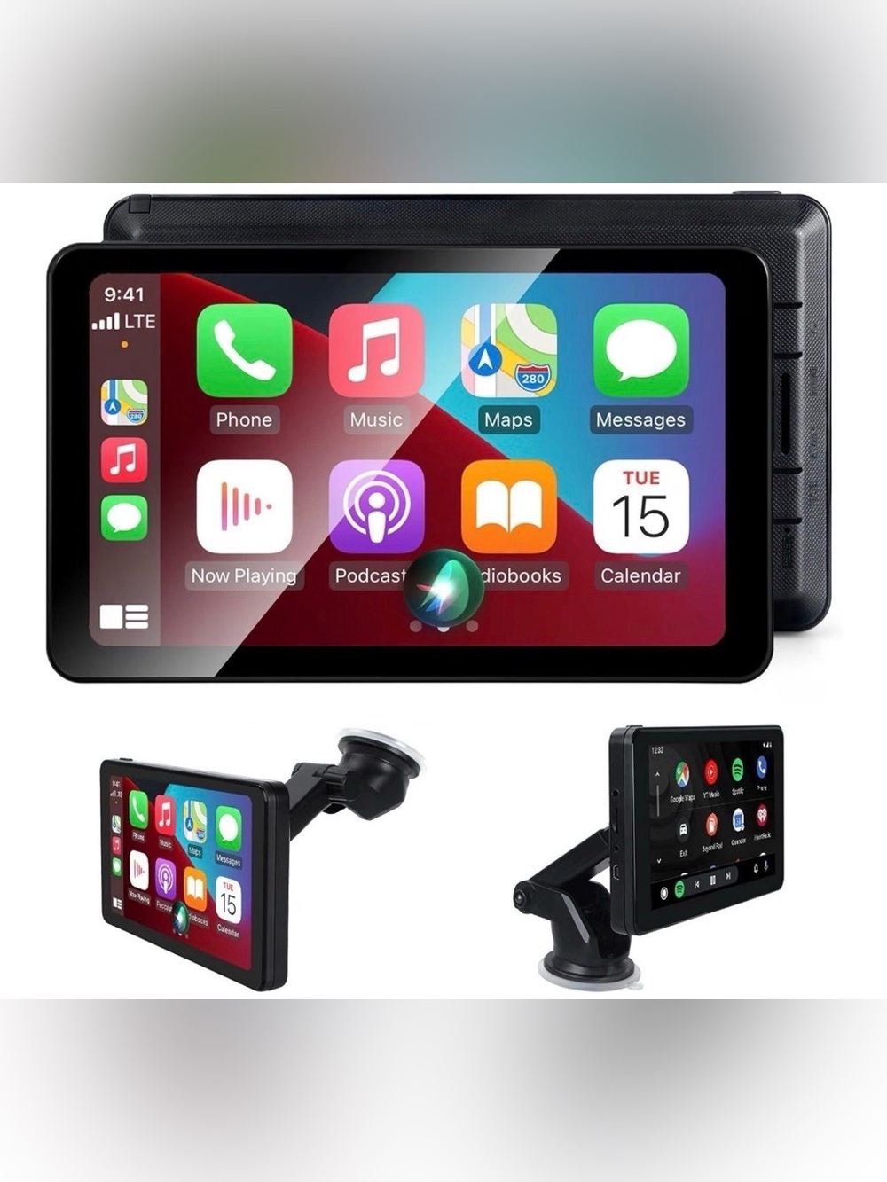 Wireless CarPlay Screen Android Auto for Car, 7" Car Stereo Touch Screen